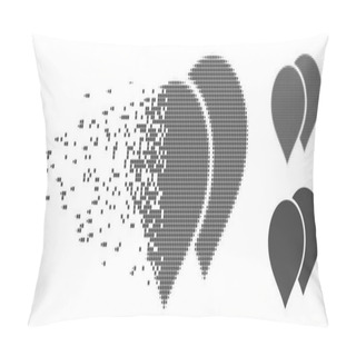 Personality  Broken Pixel Halftone Map Pointers Icon Pillow Covers