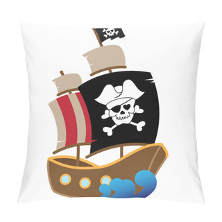 Personality  EPS10 Vector Illustration Of A Pirate Ship Pillow Covers
