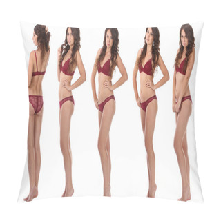 Personality  Beautiful Full Body Brunette Beauty Woman In Sexy Underwear Pillow Covers