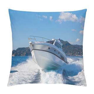 Personality  Motor Boat, Rio Yachts Best Italian Yacht Pillow Covers