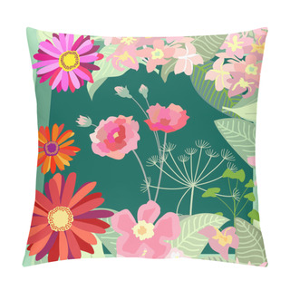 Personality  Autumn Blooming Garden. Roses And Gerbera. Pillow Covers