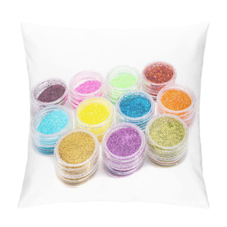 Personality  Glitter Paint Cans Isolated On White Background Pillow Covers