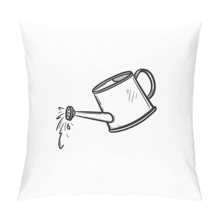 Personality  Watering Can Hand Drawn Sketch Icon. Pillow Covers