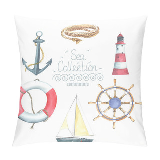 Personality  Set Of Nautical Elements Pillow Covers