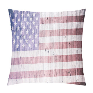 Personality  American Flag On A Wheatered Wooden Vintage Background Pillow Covers