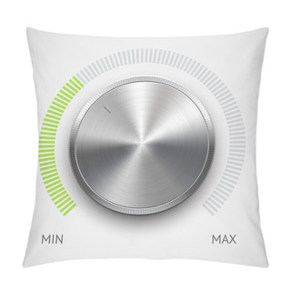 Personality  Volume Button (music Knob) With Metal Texture (chrome) Pillow Covers