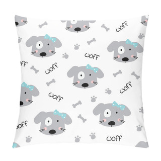 Personality  Cute Doodle Dogs Seamless Pattern Pillow Covers