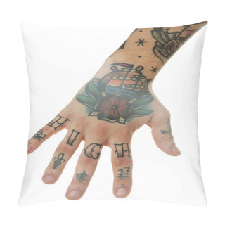 Personality  Abstract Tattoo On Male Hand Pillow Covers