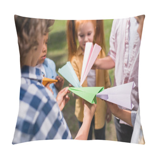 Personality Kids Playing With Paper Planes Pillow Covers