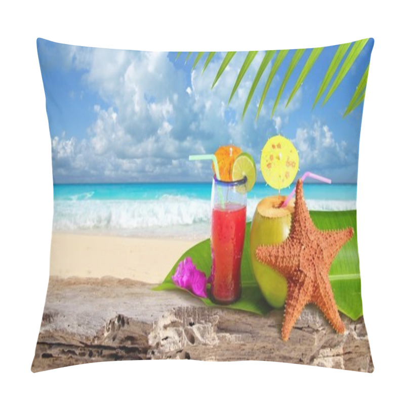 Personality  Coconut cocktail starfish tropical beach pillow covers