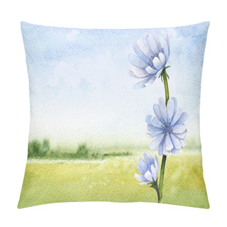 Personality   Illustration Of A Summer Landscape Pillow Covers