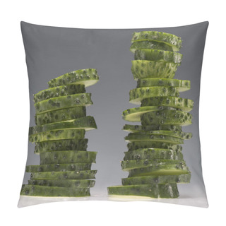 Personality  Two Stacks Of Sliced Cucumbers Pillow Covers