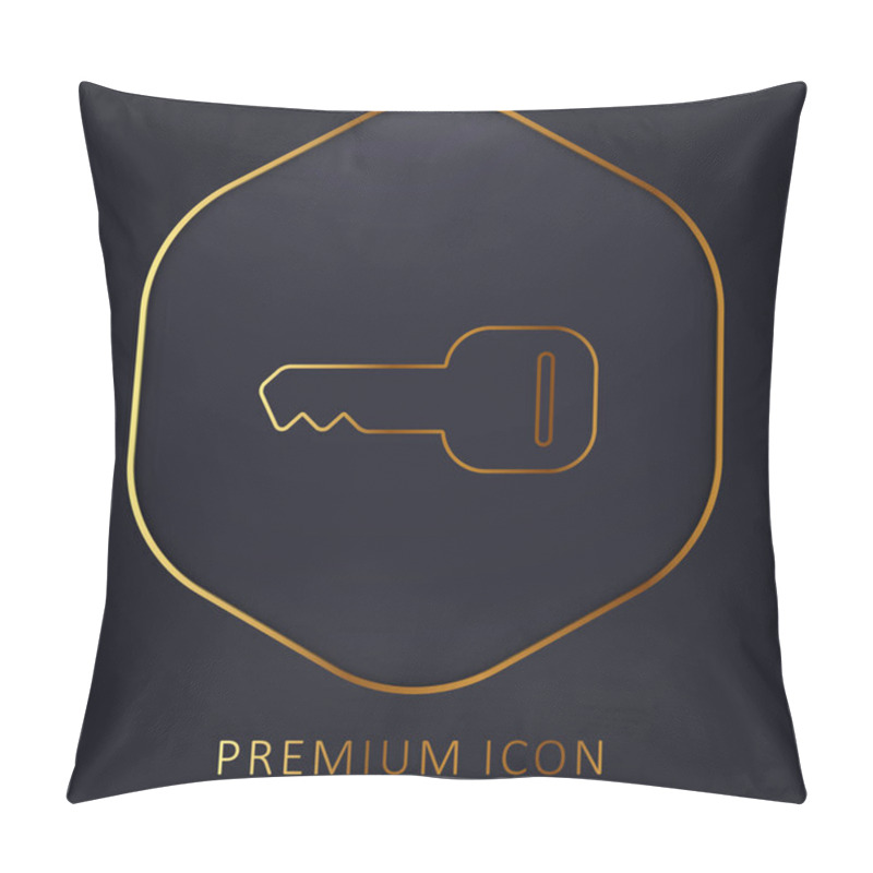 Personality  Black Key Horizontal Shape Golden Line Premium Logo Or Icon Pillow Covers