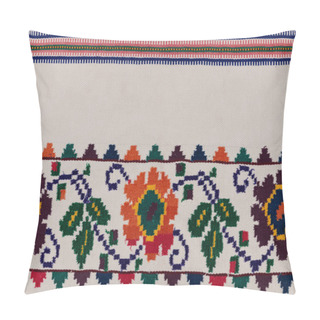 Personality  Closeup Of Eastern European Embroidery Design With Floral Motifs Found On Towels And Clothing. Pillow Covers