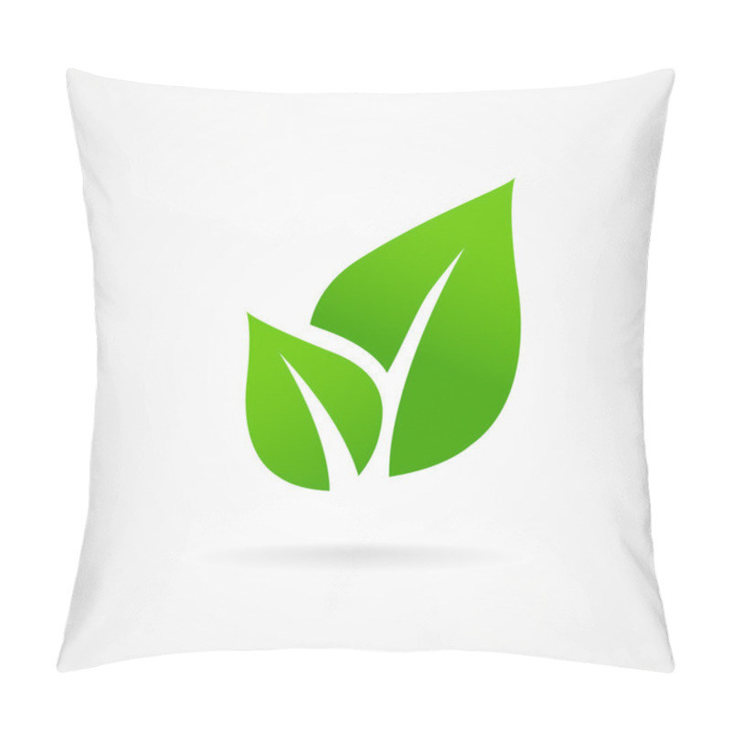 Personality  Eco icon green leaf vector pillow covers