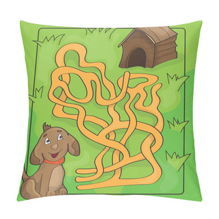 Personality  Cartoon Vector Illustration Of Education Maze Or Labyrinth Game For Children Pillow Covers