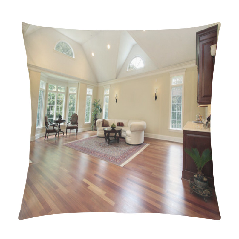 Personality  Family Room With Curved Windows Pillow Covers