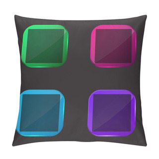 Personality  Black Square Four Color Glass Button Icon Pillow Covers