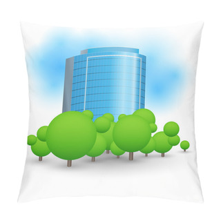 Personality  Skyscrapers Business Centre. Vector Illustration. Pillow Covers