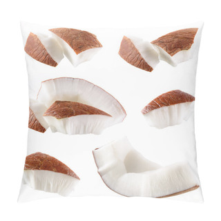 Personality  Coconut. Pieces Isolated On A White Background Pillow Covers