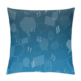 Personality  Speech And Thought Bubbles With Quote Marks Suitable As A Background Illustration For Client / Customers Testimonials Or Comments Or Quotes Pillow Covers