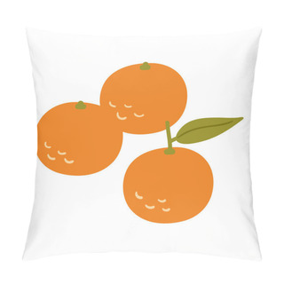 Personality  Simple Vector Tangerine Illustration Pillow Covers