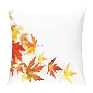 Personality Autumn Leaves Over White Pillow Covers