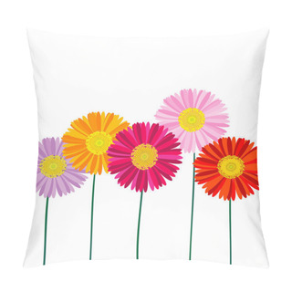 Personality  Gerber Daisy Isolated On White Background Pillow Covers