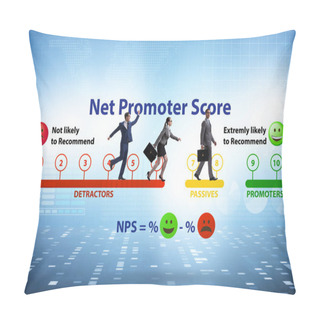 Personality  Net Promoter Score NPS Concept With Businessmen Pillow Covers