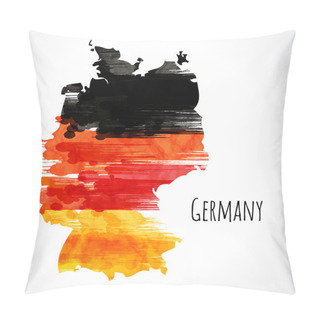 Personality  German Flag Made Of Colorful Splashes Pillow Covers