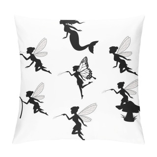 Personality  Fairy Silhouette Collections In White Backgorund Pillow Covers