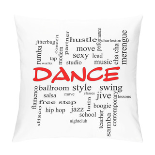 Personality  Dance Word Cloud Concept In Red Caps Pillow Covers