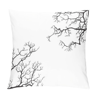 Personality  Branch Borders Halloween Black And White Print Design Vector Illustration Pillow Covers