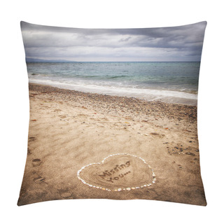 Personality  Message Of A Missing Love In The Sand Pillow Covers