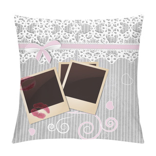Personality  Photo Frame On Grey Background Pillow Covers