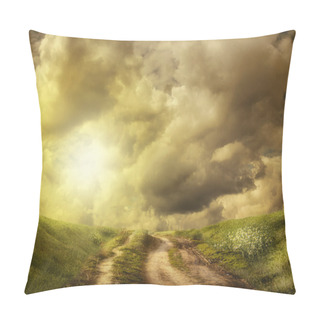 Personality  Road To The Hill In The Clouds Pillow Covers