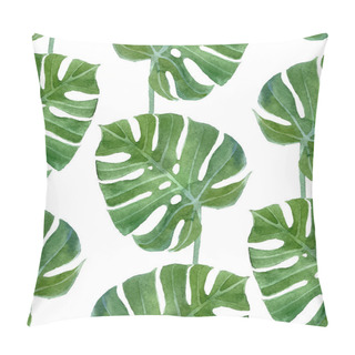 Personality  Watercolor Monstera Leaf Seamless Pattern Pillow Covers