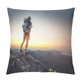 Personality  Hiker On Top Pillow Covers