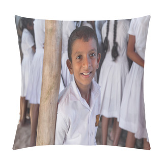 Personality  Portrait Of School Kid At Sea Turtle Farm And Hatchery Pillow Covers