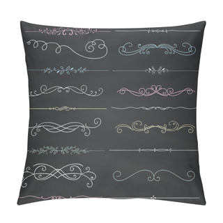 Personality  Vector Chalk Drawing Vintage Hand Drawn Dividers Collection Pillow Covers