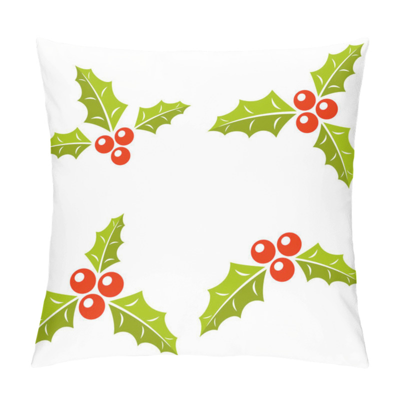 Personality  Holly Berry Isolated On White Background Pillow Covers
