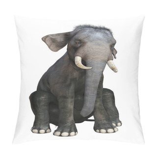 Personality  3D Rendering Indian Elephant On White Pillow Covers