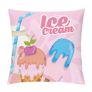Personality  Delicious Ice Cream Pillow Covers