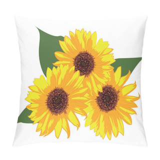 Personality  Sunflowers Vector Illustration On A White Background Isolated Pillow Covers