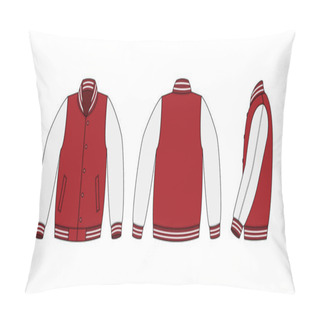 Personality  Varsity Jacket ( Baseball Jacket )  Template Illustration(front,back And Side )  Pillow Covers