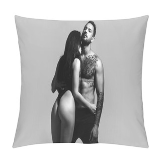 Personality  Shirtless Muscular Man Embracing Kissing Girlfriend. Young Couple In Love. Sexy Passionate Couple Hugging. Sensual Couple Posing Together In Studio. Shirtless Muscular Man And Sexy Woman Pillow Covers