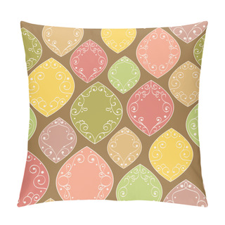 Personality  Bright Seamless Pattern With Colorful Ovals Pillow Covers