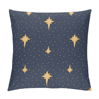Personality  Vector Navy Starry Sky Celestial Seamless Pattern Background Pillow Covers