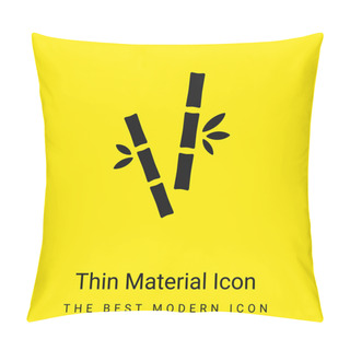 Personality  Bamboo Canes Minimal Bright Yellow Material Icon Pillow Covers
