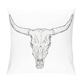 Personality  Hand Drawing Bull Skull Pillow Covers